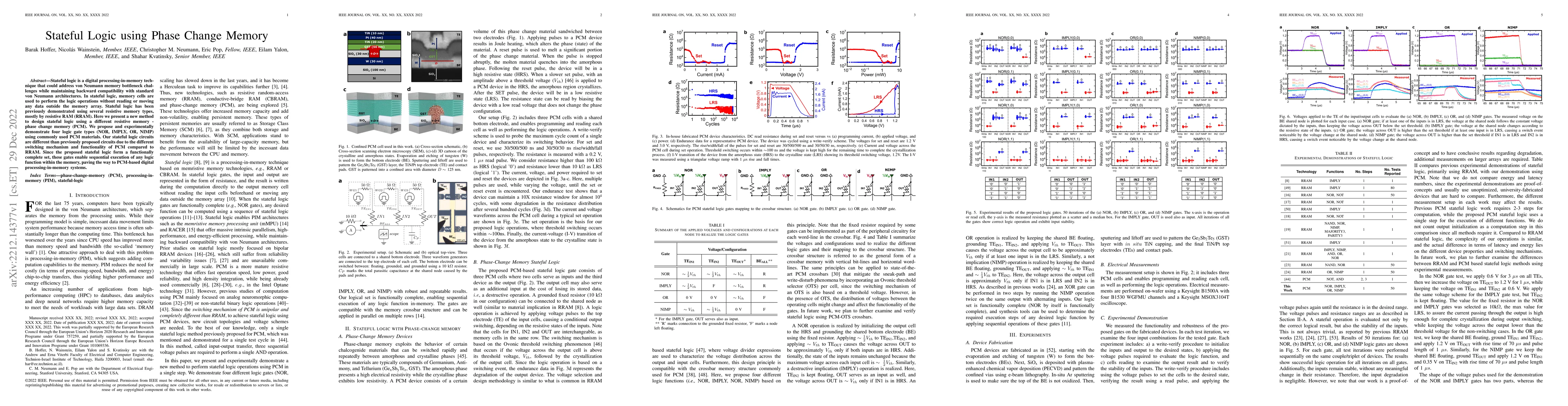 Thumbnail for Stateful Logic using Phase Change Memory