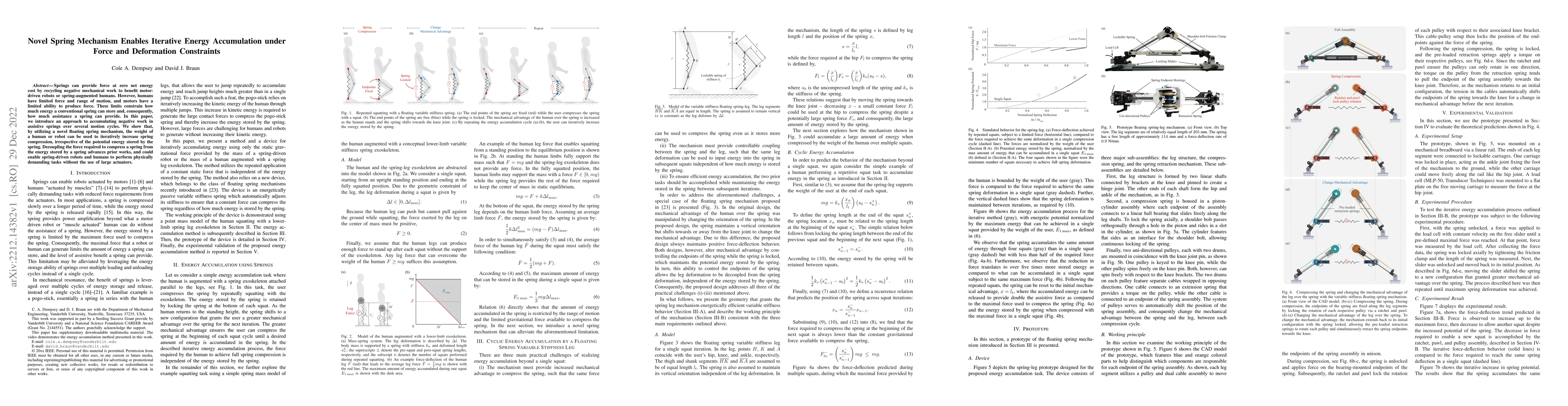 Thumbnail for Novel Spring Mechanism Enables Iterative Energy Accumulation under Force
  and Deformation Constraints