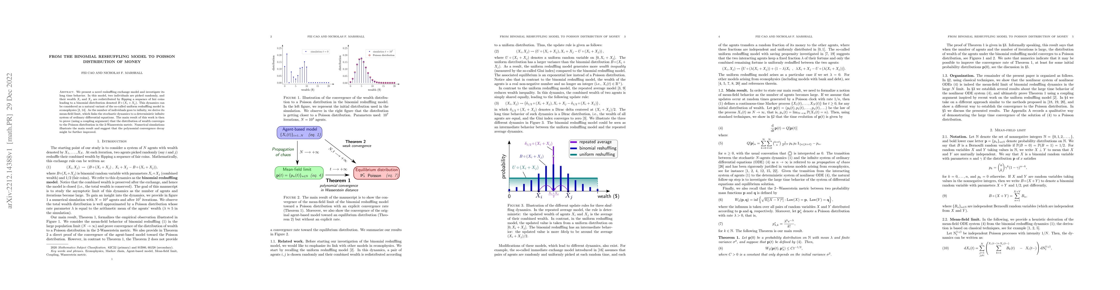 Thumbnail for From the binomial reshuffling model to Poisson distribution of money