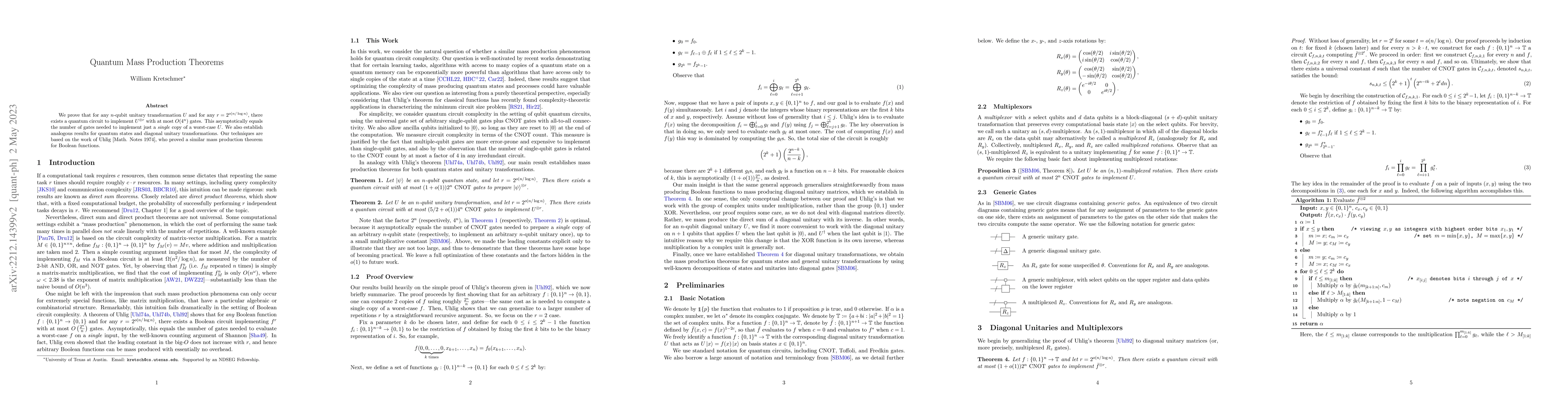 Thumbnail for Quantum Mass Production Theorems