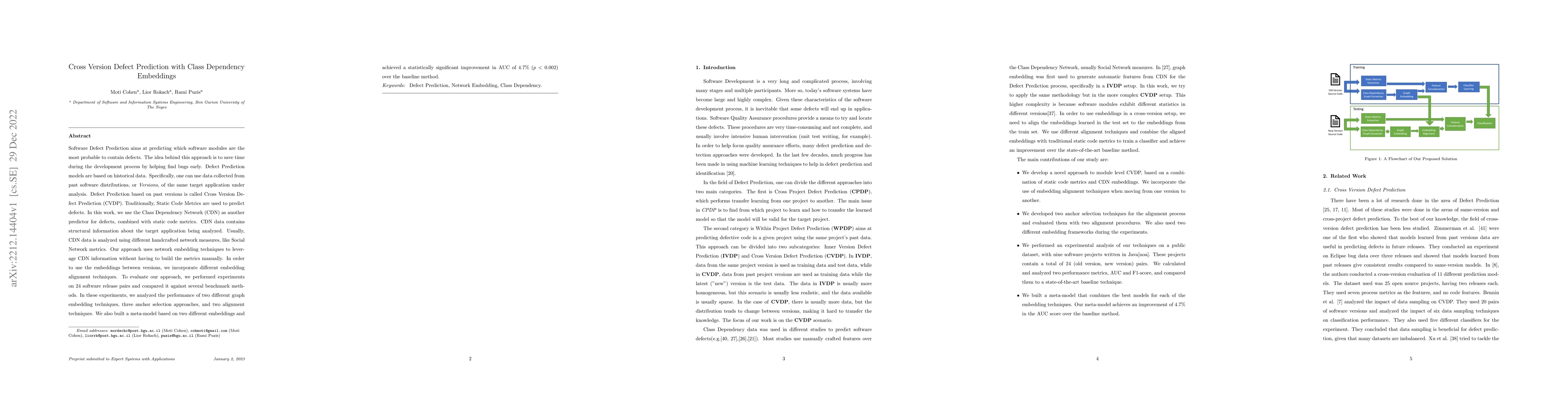 Thumbnail for Cross Version Defect Prediction with Class Dependency Embeddings