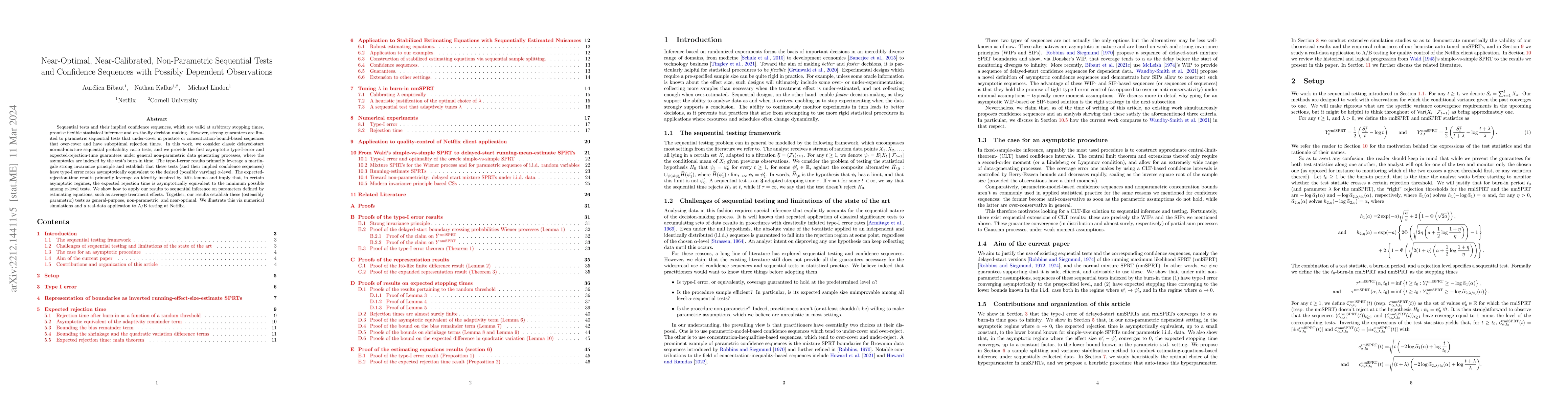 Thumbnail for Near-Optimal Non-Parametric Sequential Tests and Confidence Sequences
  with Possibly Dependent Observations