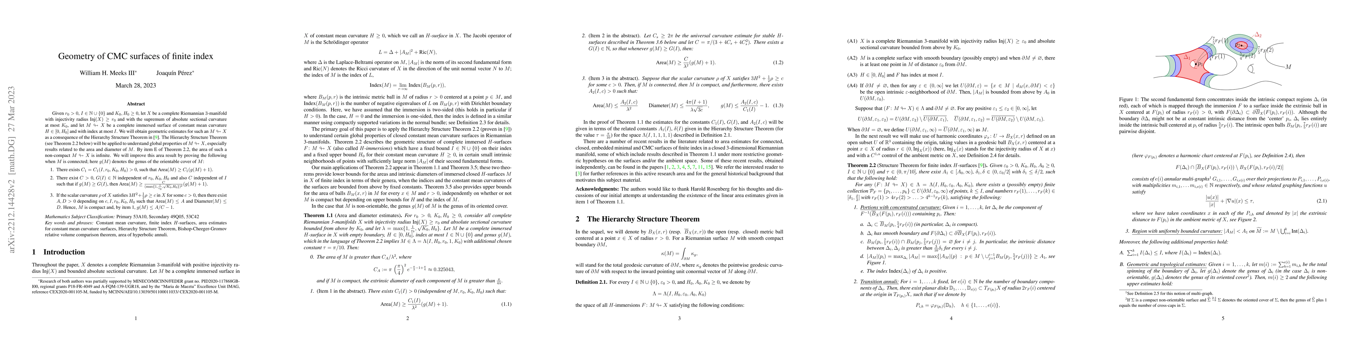Thumbnail for Geometry of CMC surfaces of finite index