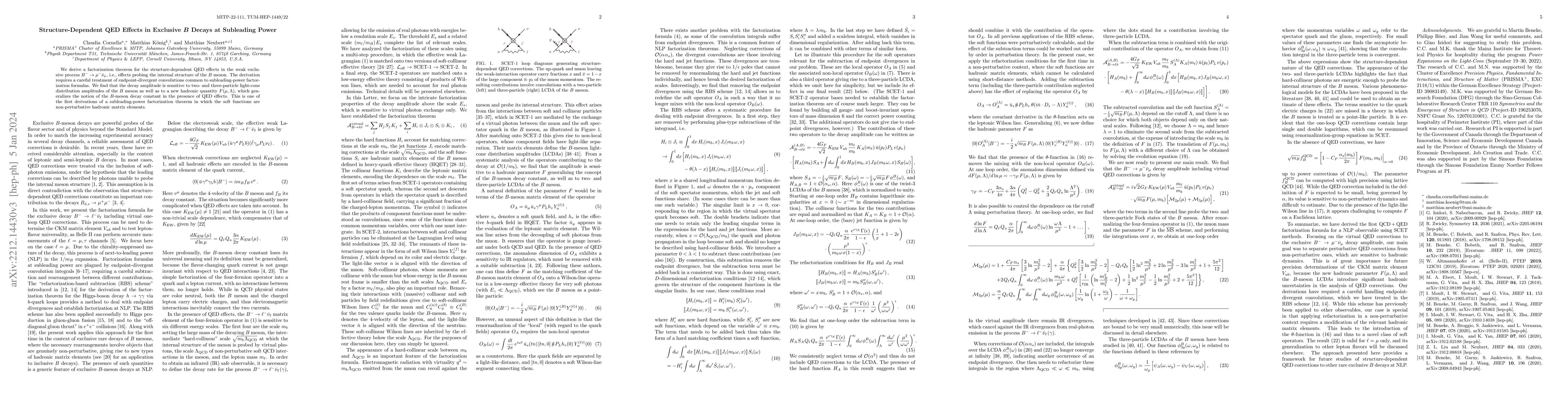 Thumbnail for Structure-Dependent QED Effects in Exclusive B Decays at Subleading
  Power