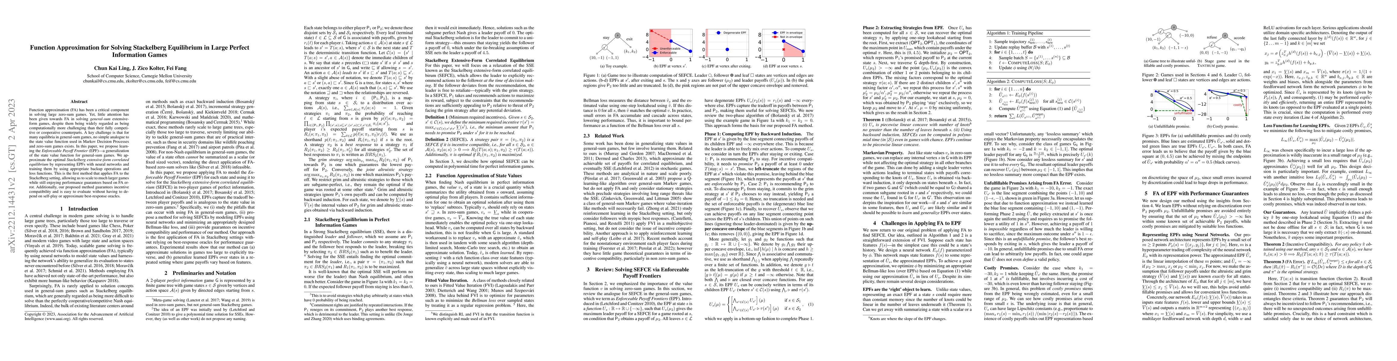 Thumbnail for Function Approximation for Solving Stackelberg Equilibrium in Large
  Perfect Information Games