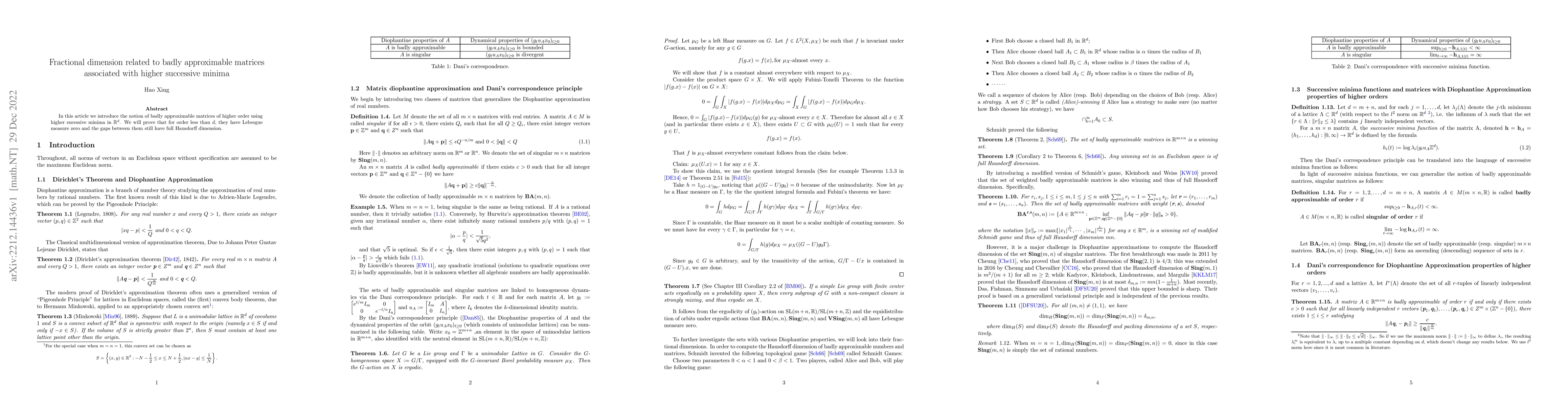 Thumbnail for Fractional dimension related to badly approximable matrices associated
  with higher successive minima