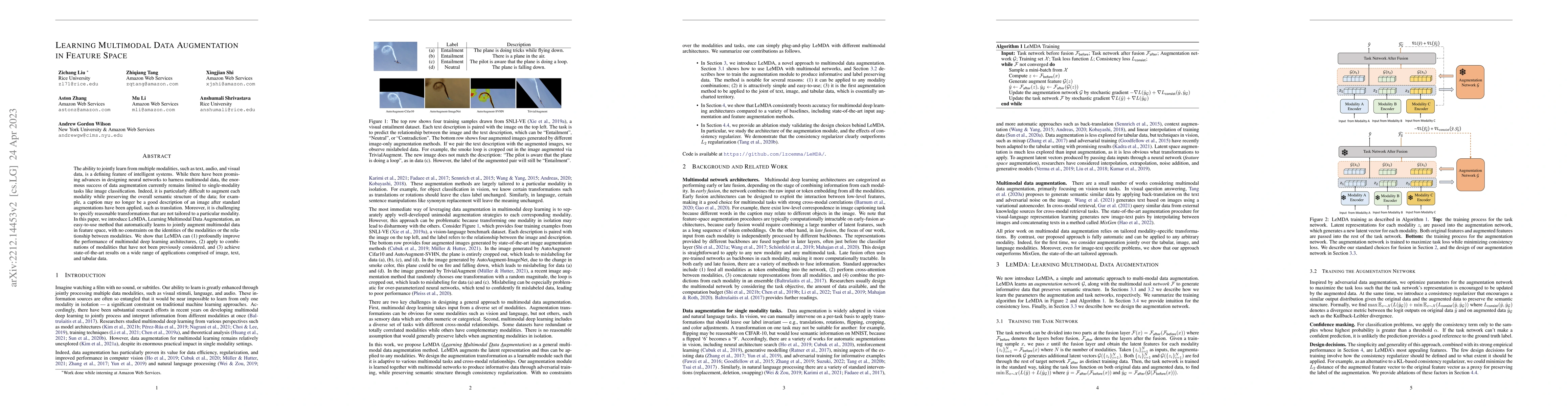 Thumbnail for Learning Multimodal Data Augmentation in Feature Space