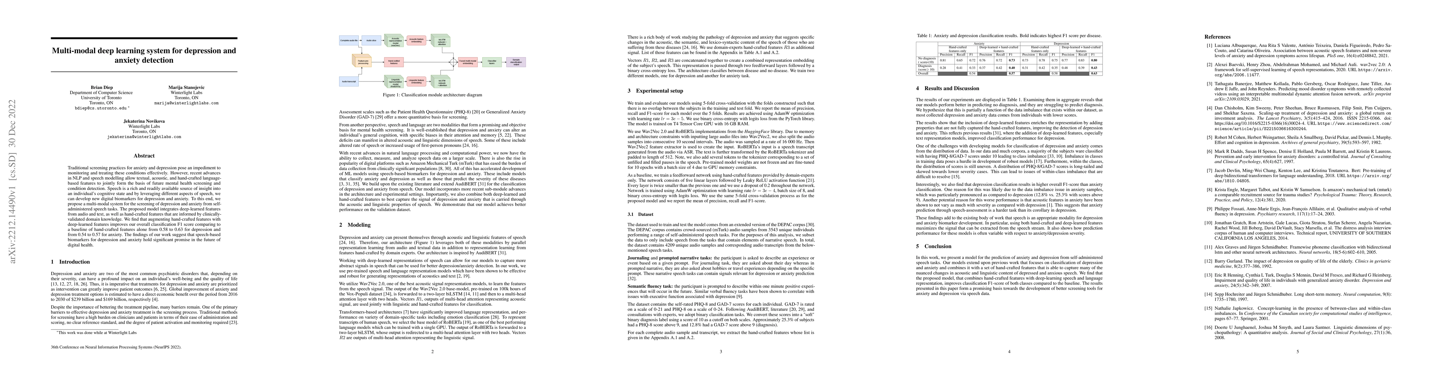 Thumbnail for Multi-modal deep learning system for depression and anxiety detection