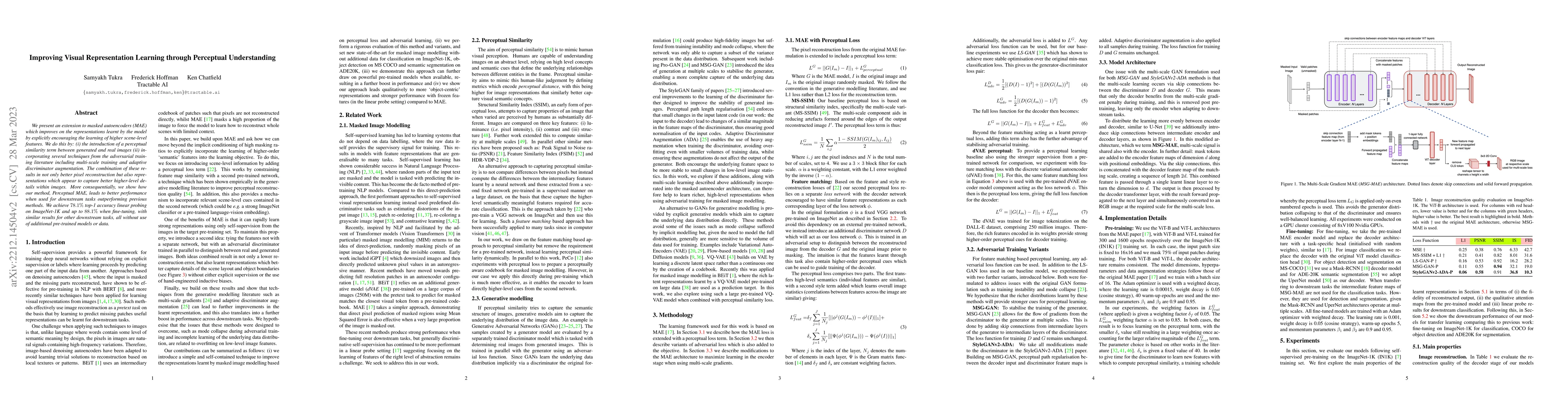 Thumbnail for Improving Visual Representation Learning through Perceptual
  Understanding
