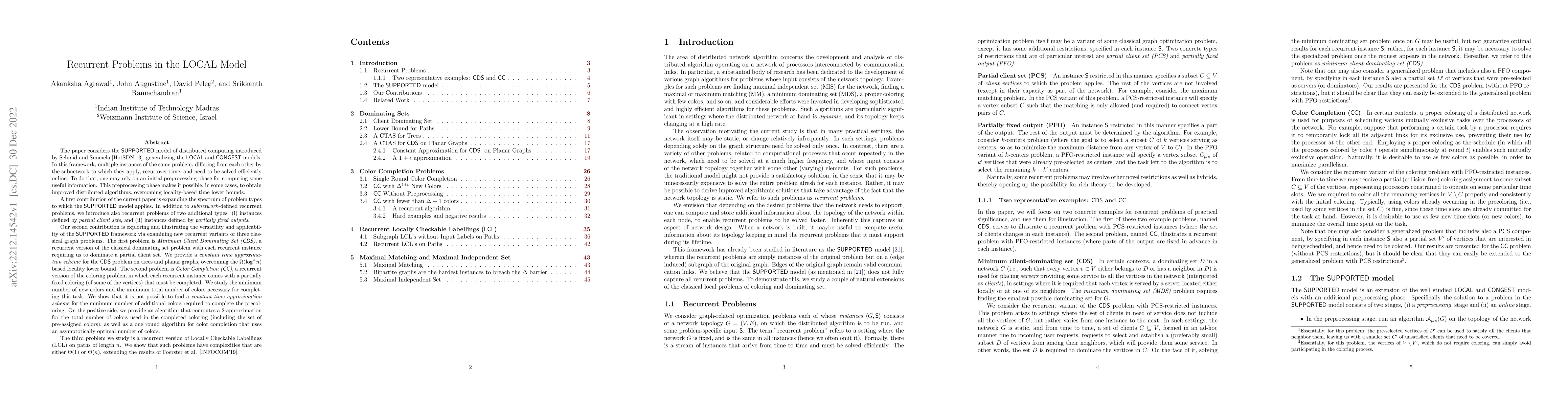 Thumbnail for Recurrent Problems in the LOCAL model