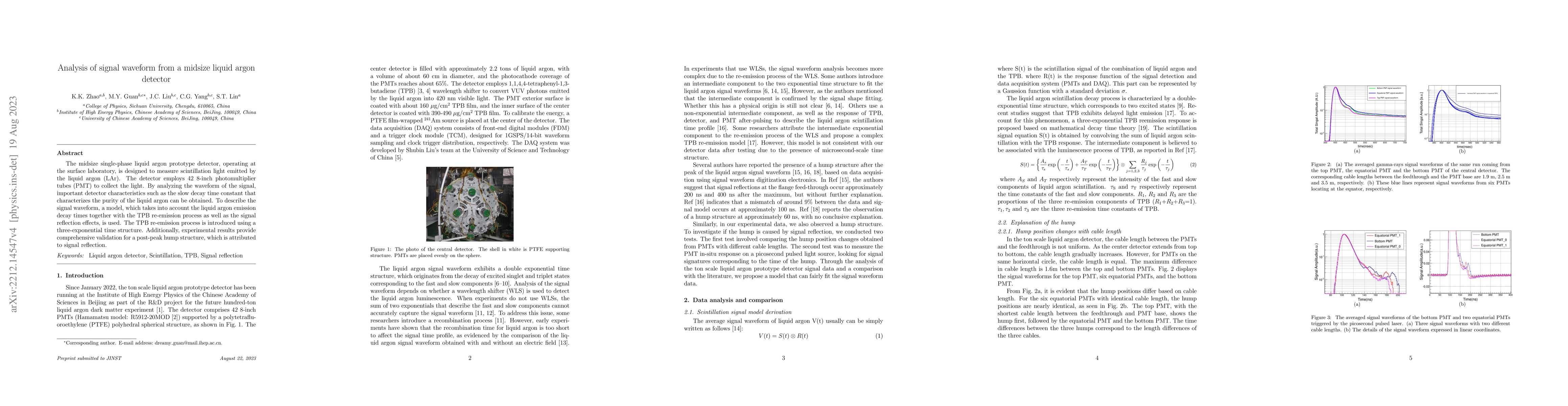 Thumbnail for Analysis of signal waveform from a midsize liquid argon detetor