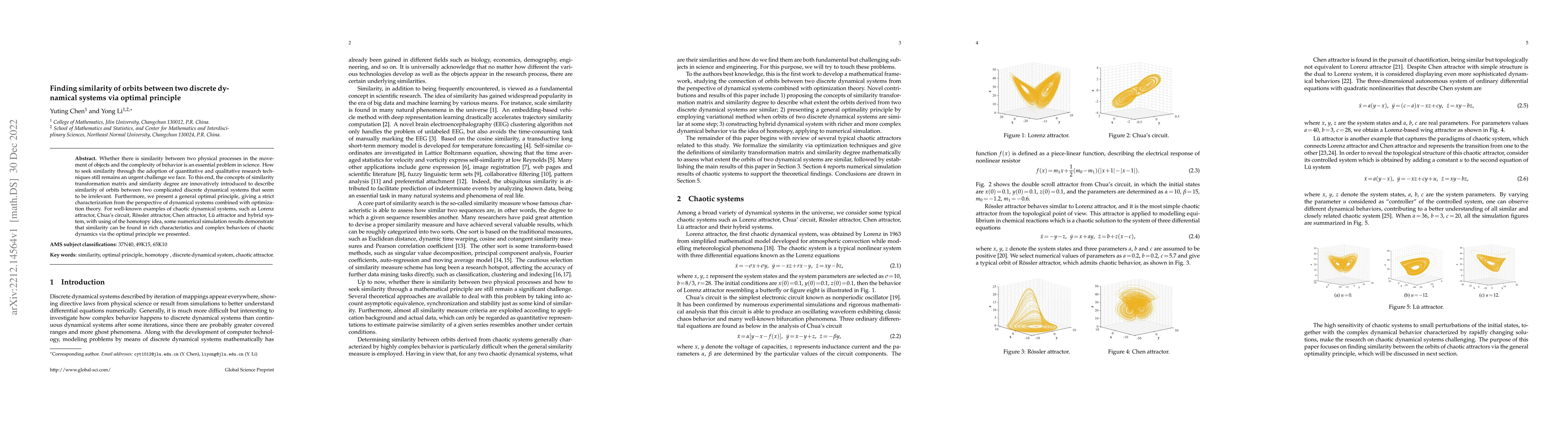Thumbnail for Finding similarity of orbits between two discrete dynamical systems via
  optimal principle