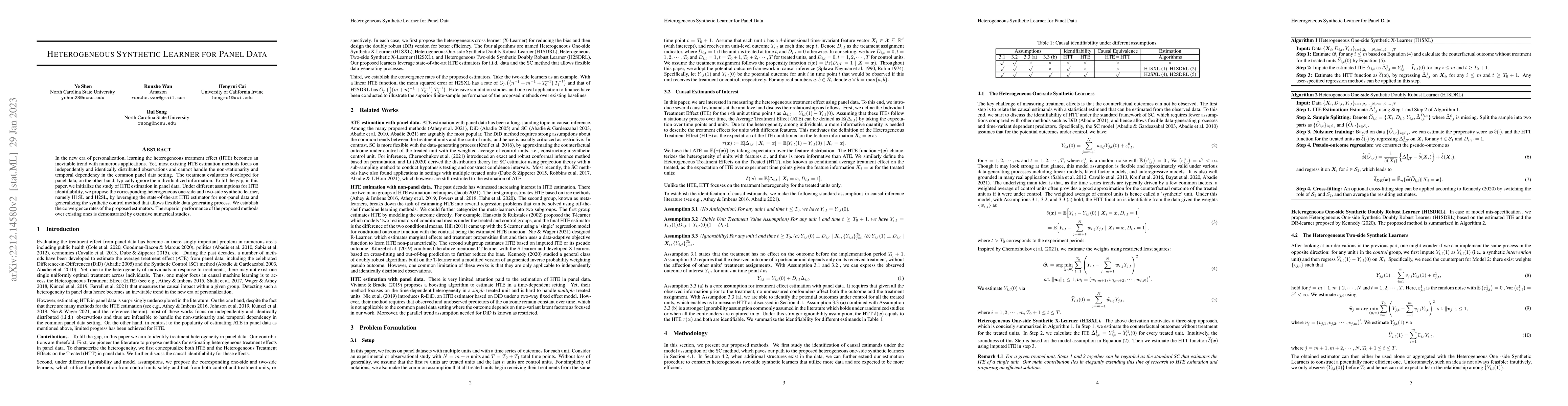 Thumbnail for Heterogeneous Synthetic Learner for Panel Data