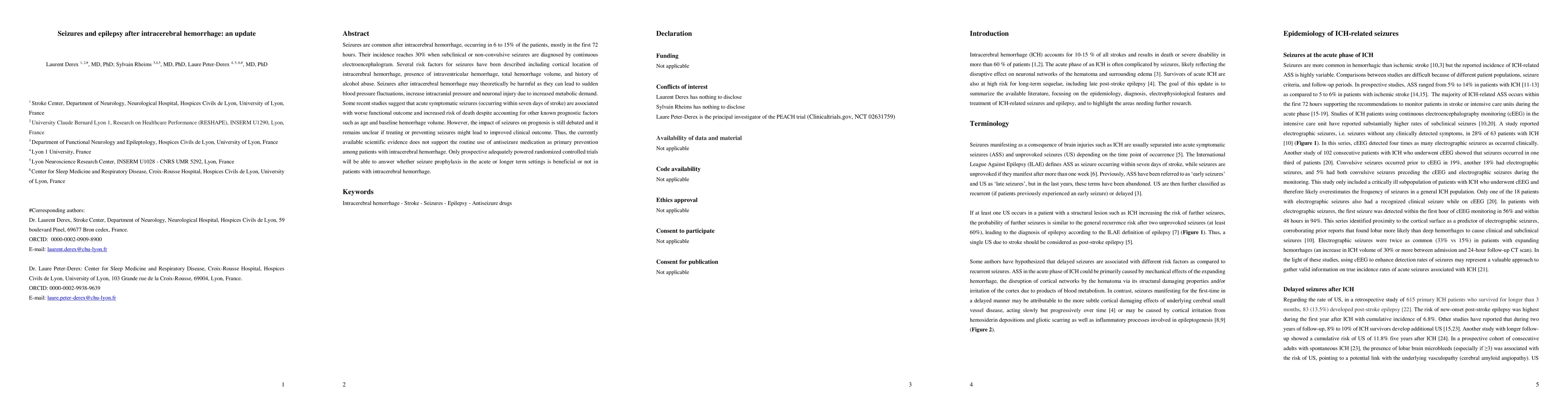 Thumbnail for Seizures and epilepsy after intracerebral hemorrhage: an update