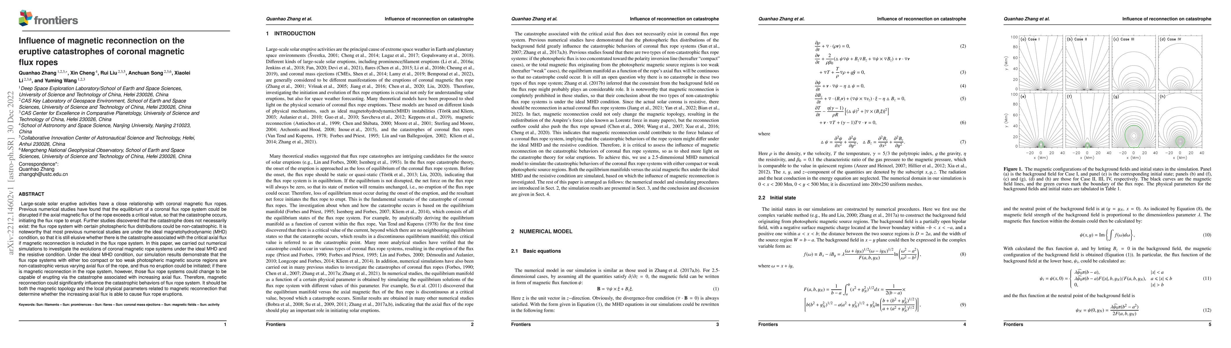 Thumbnail for Influence of magnetic reconnection on the eruptive catastrophes of
  coronal magnetic flux ropes