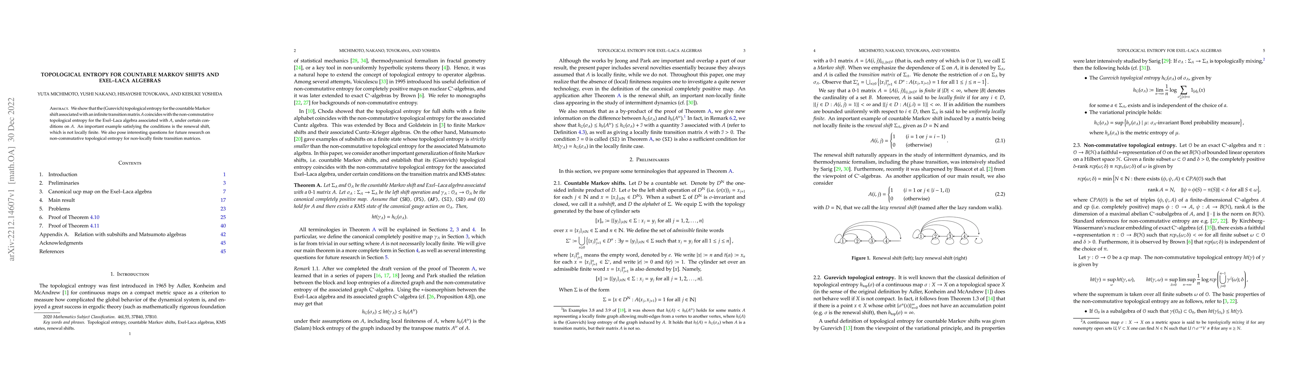 Thumbnail for Topological entropy for countable Markov shifts and Exel--Laca algebras