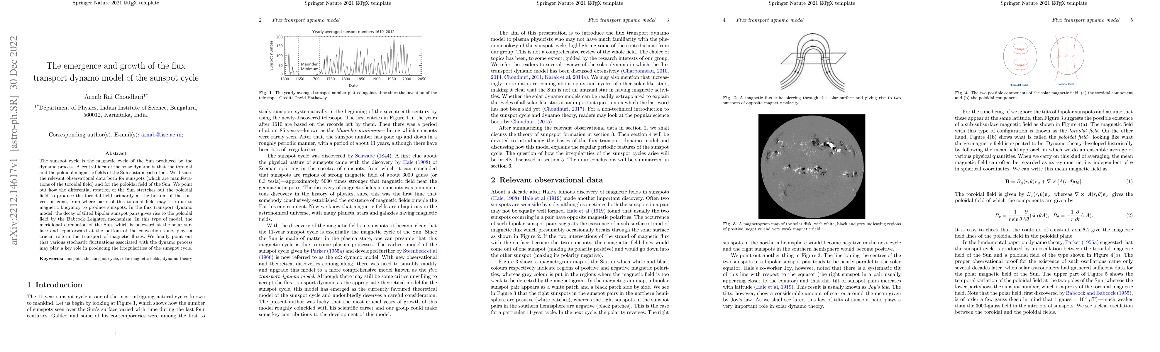 Thumbnail for The emergence and growth of the flux transport dynamo model of the
  sunspot cycle