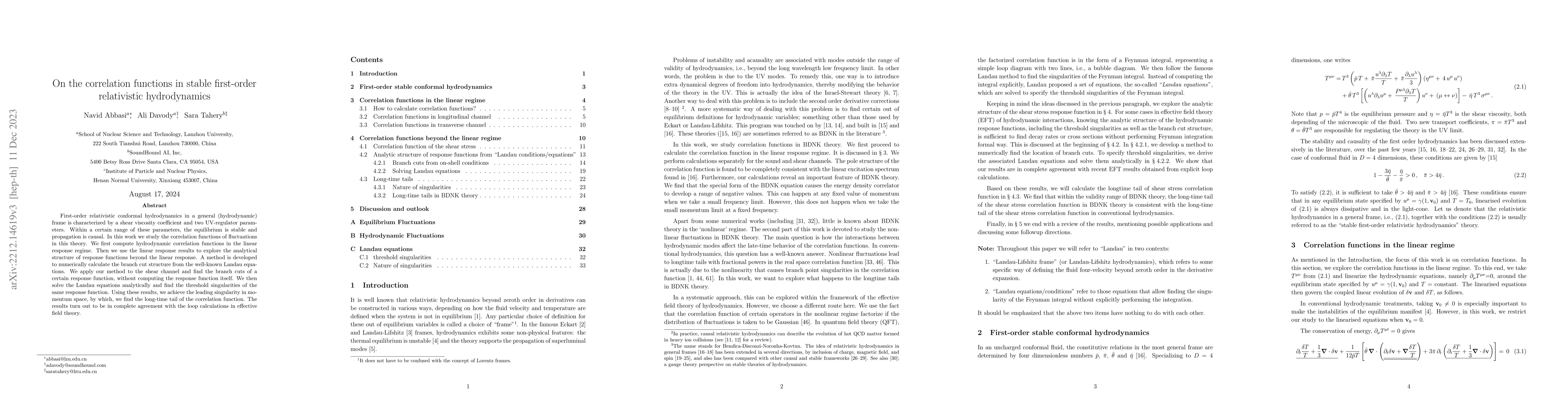 Thumbnail for On the correlation functions in stable first-order relativistic
  hydrodynamics