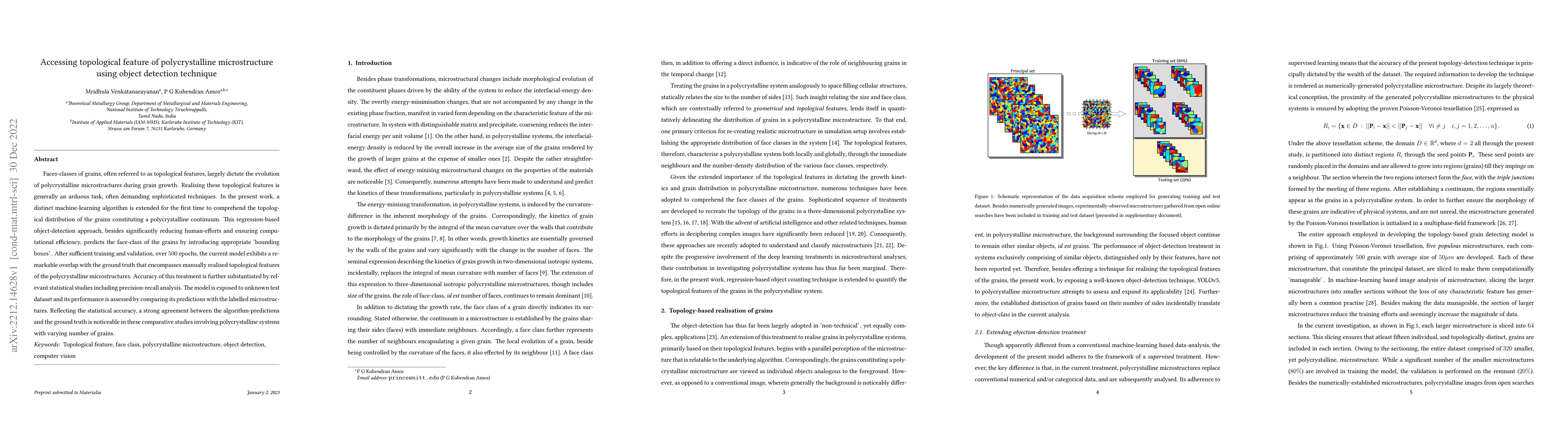 Thumbnail for Accessing topological feature of polycrystalline microstructure using
  object detection technique