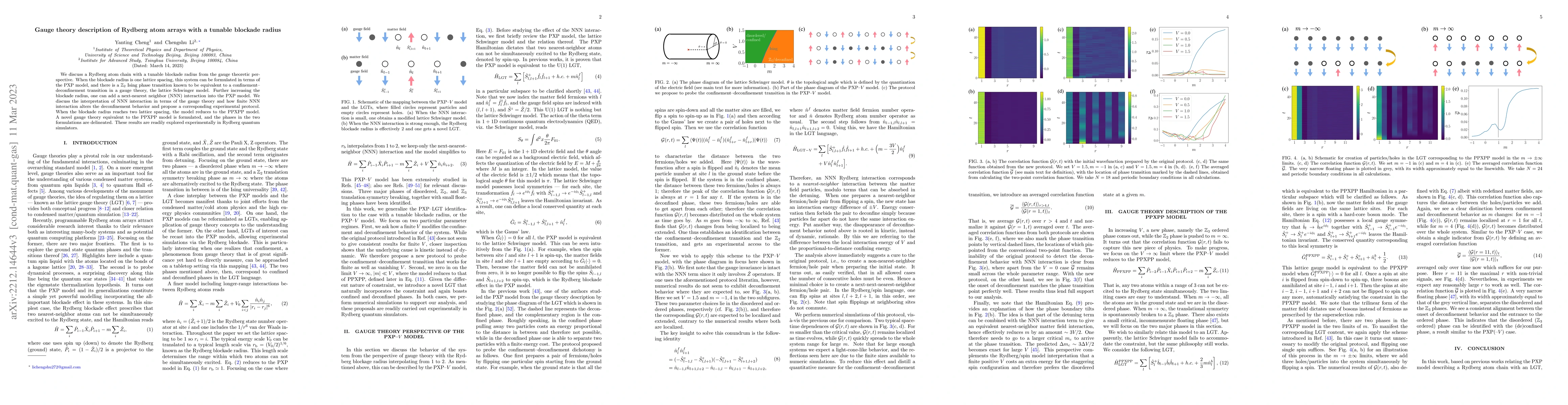 Thumbnail for Gauge theory description of Rydberg atom arrays with a tunable blockade
  radius