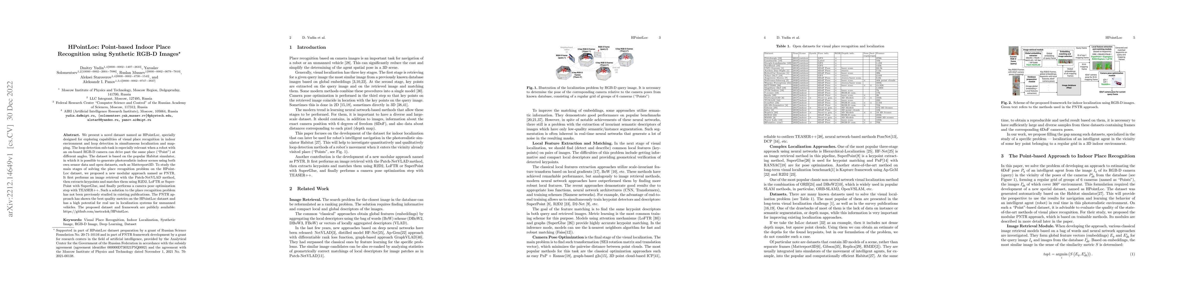 Thumbnail for HPointLoc: Point-based Indoor Place Recognition using Synthetic RGB-D
  Images