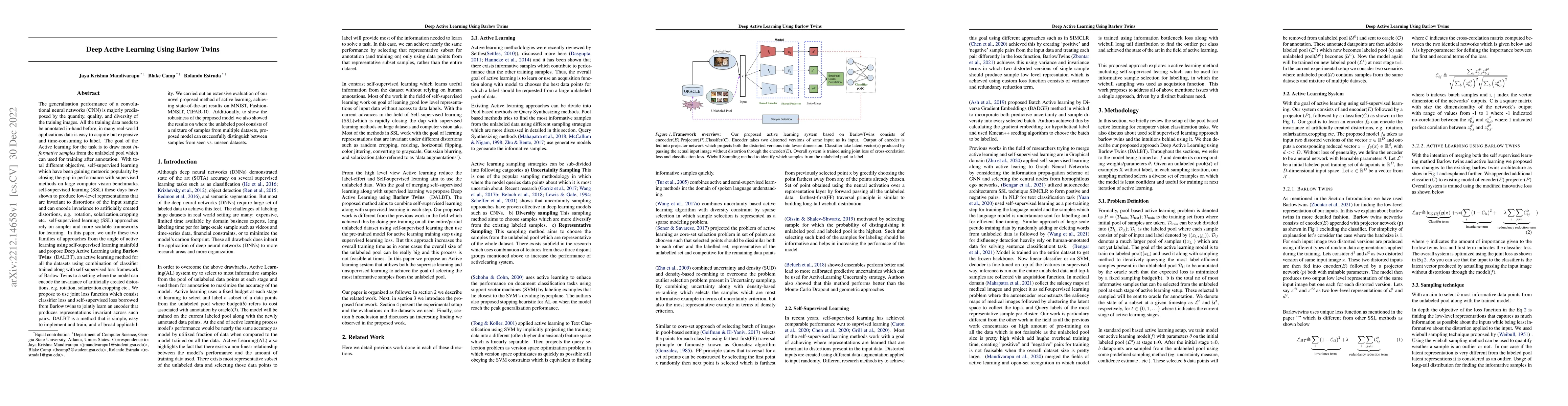 Thumbnail for Deep Active Learning Using Barlow Twins