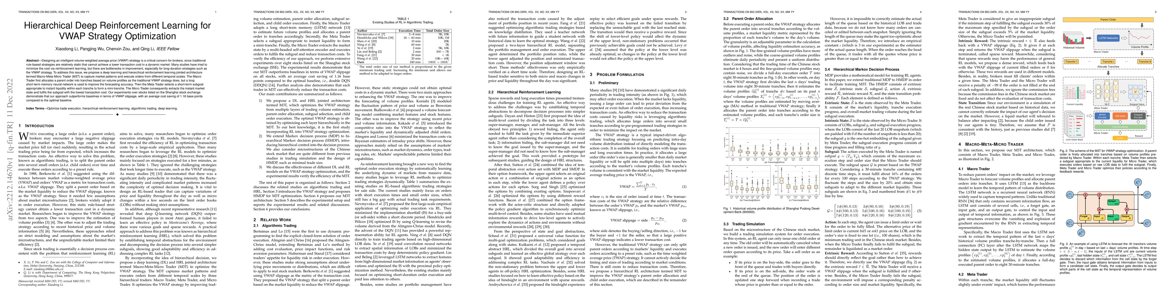 Thumbnail for Hierarchical Deep Reinforcement Learning for VWAP Strategy Optimization