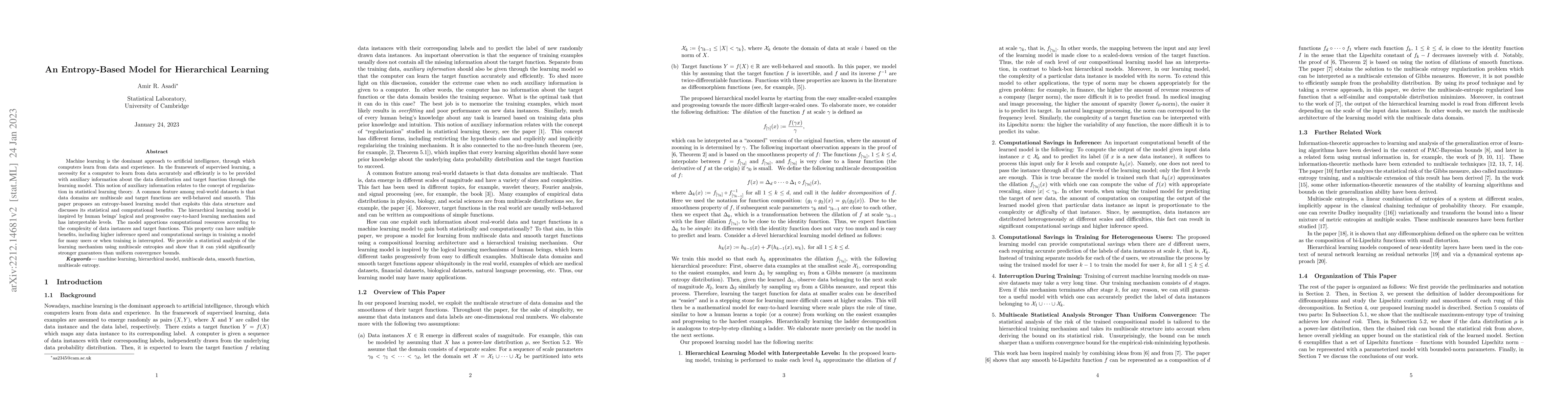 Thumbnail for An Entropy-Based Model for Hierarchical Learning