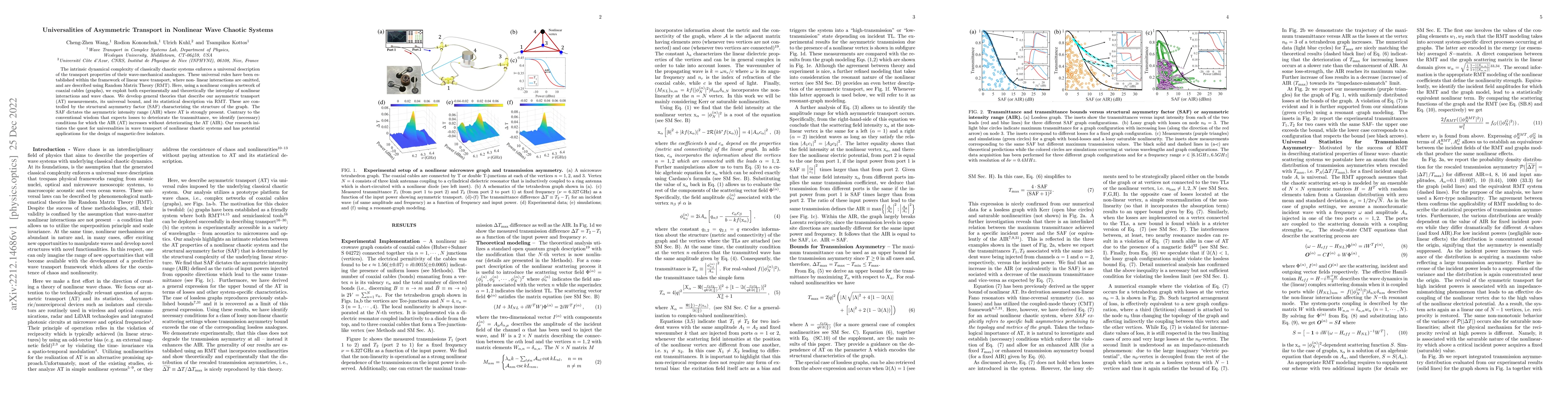 Thumbnail for Universalities of Asymmetric Transport in Nonlinear Wave Chaotic Systems