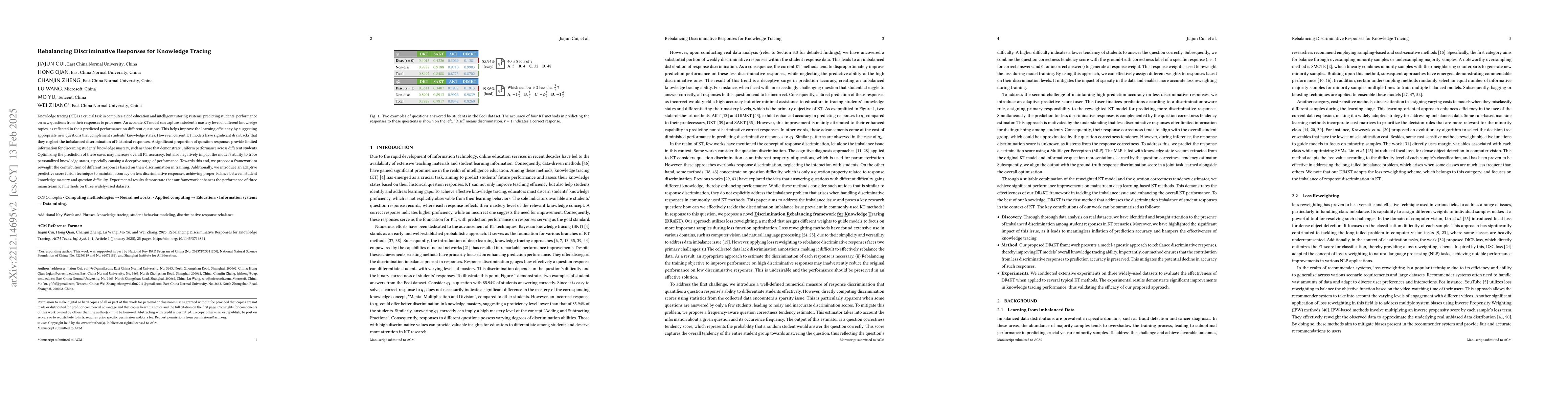 Thumbnail for Differentiating Student Feedbacks for Knowledge Tracing
