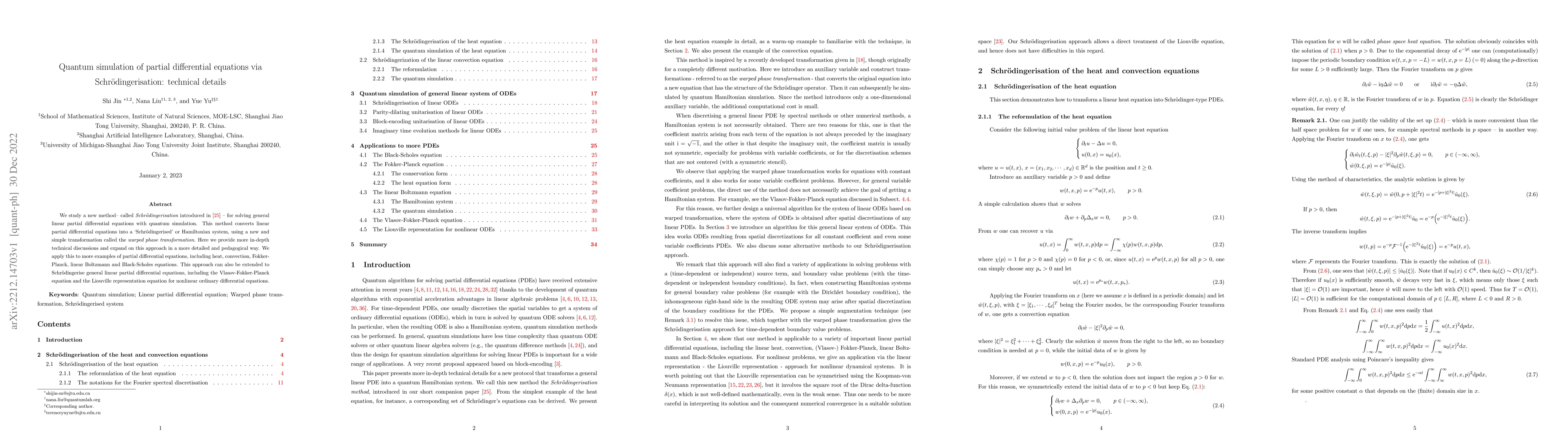 Thumbnail for Quantum simulation of partial differential equations via
  Schrodingerisation: technical details