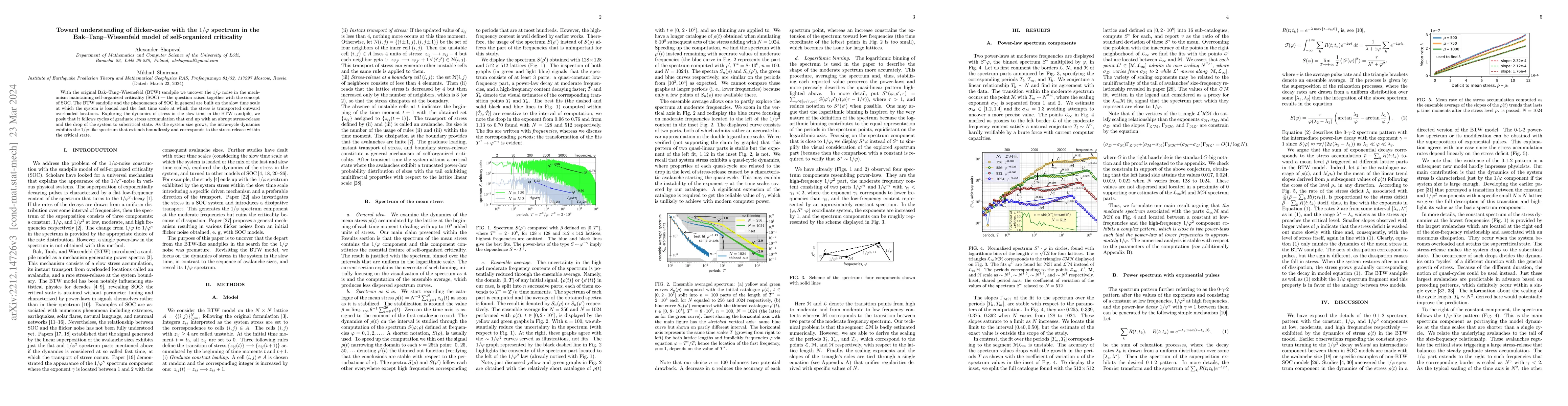 Thumbnail for $1/\varphi$ Spectrum of the Stress Dynamics with the Bak-Tang-Wiesenfeld
  Sandpile
