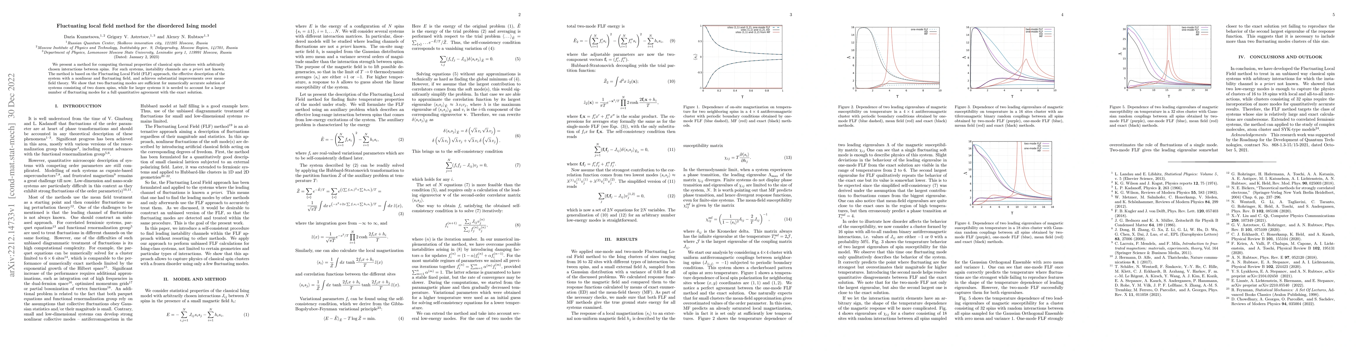 Thumbnail for Fluctuating local field method for the disordered Ising model