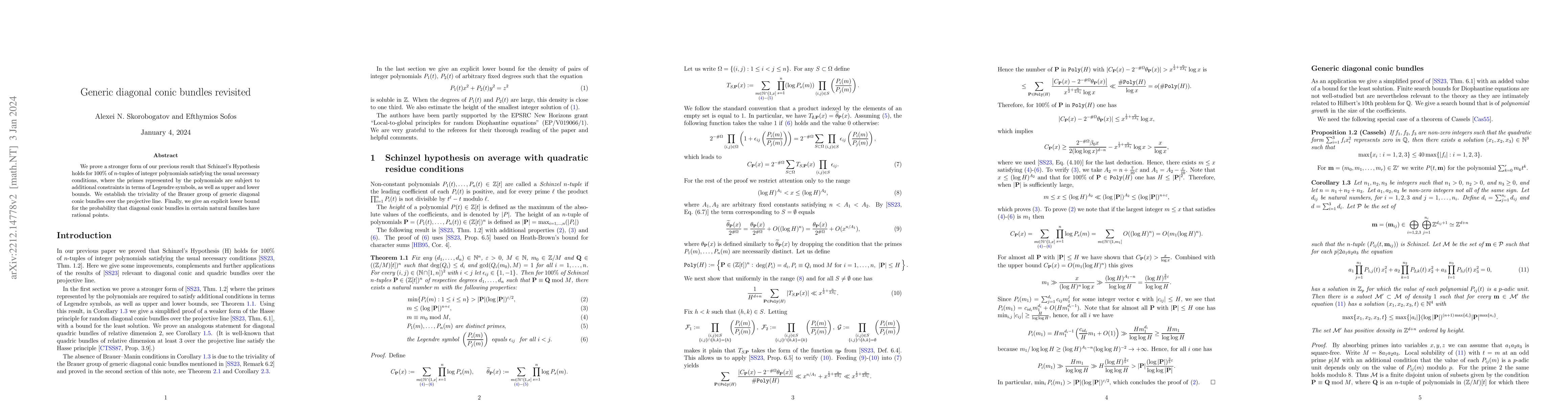 Thumbnail for Generic diagonal conic bundles revisited