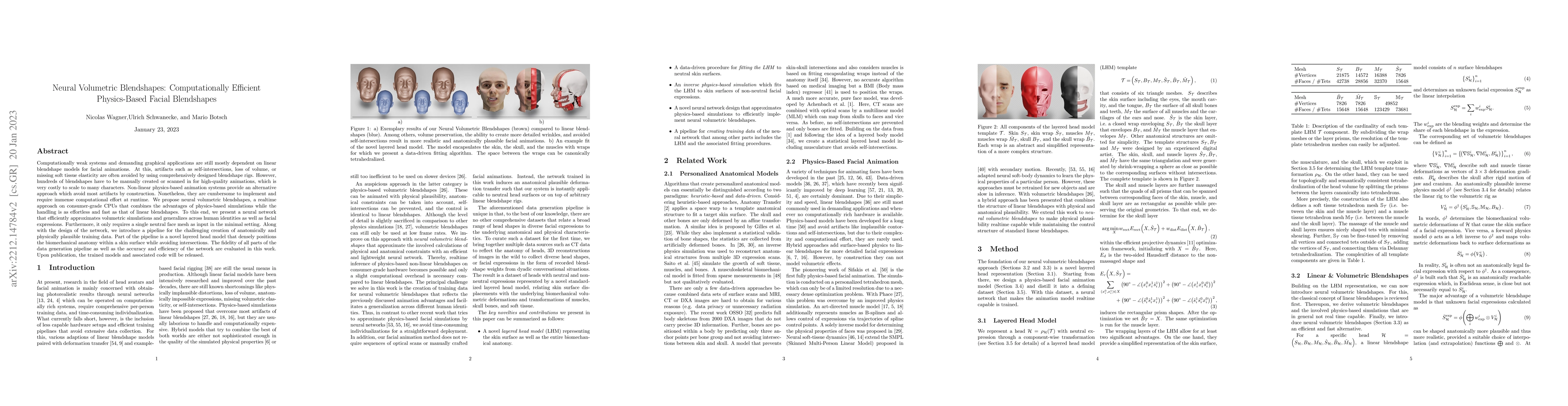 Thumbnail for Neural Volumetric Blendshapes: Computationally Efficient Physics-Based
  Facial Blendshapes