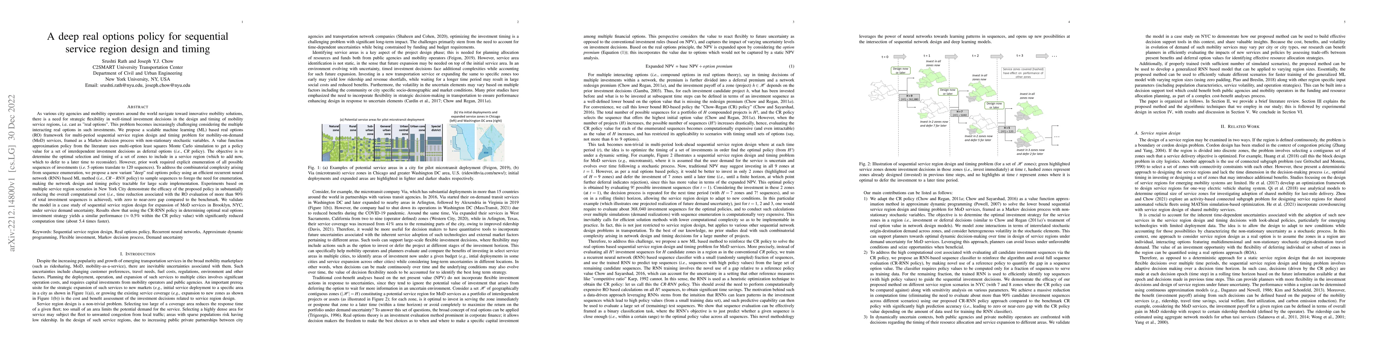 Thumbnail for A deep real options policy for sequential service region design and
  timing