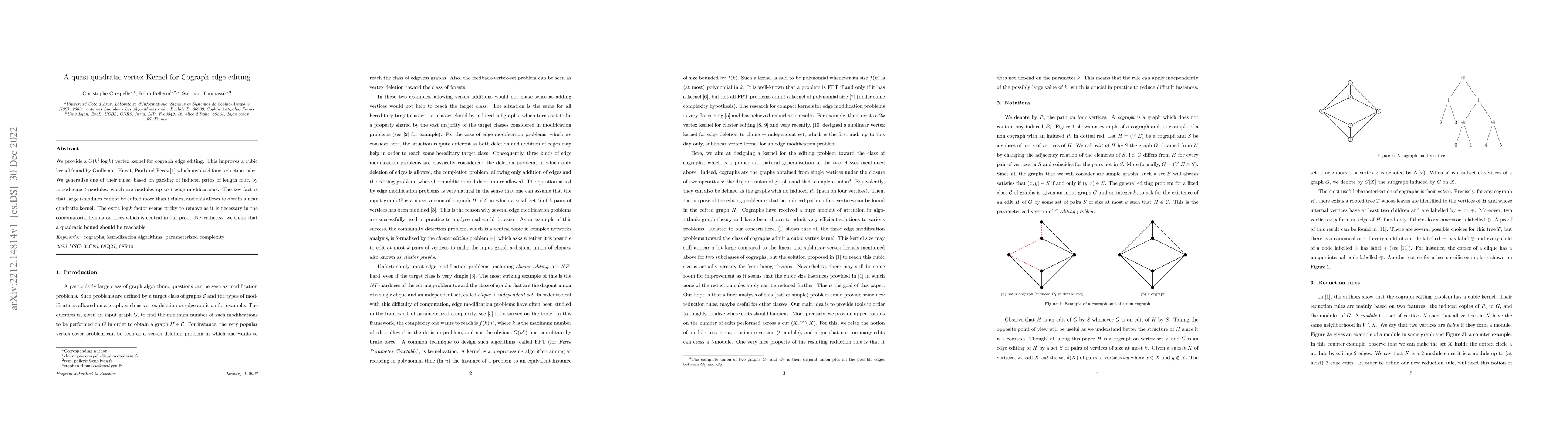 Thumbnail for A quasi-quadratic vertex Kernel for Cograph edge editing