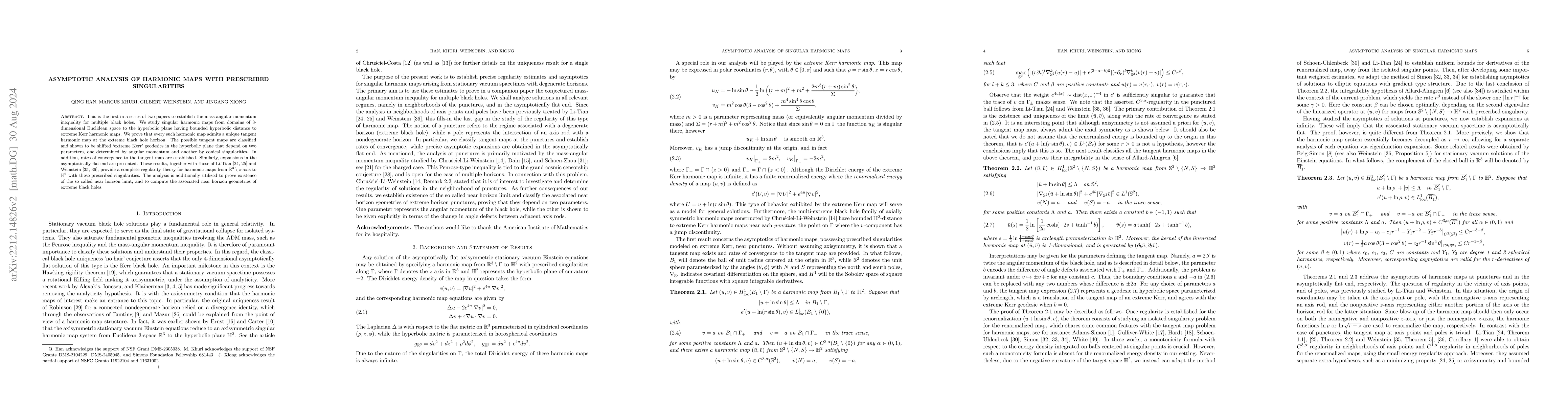 Thumbnail for Asymptotic Analysis of Harmonic Maps With Prescribed Singularities