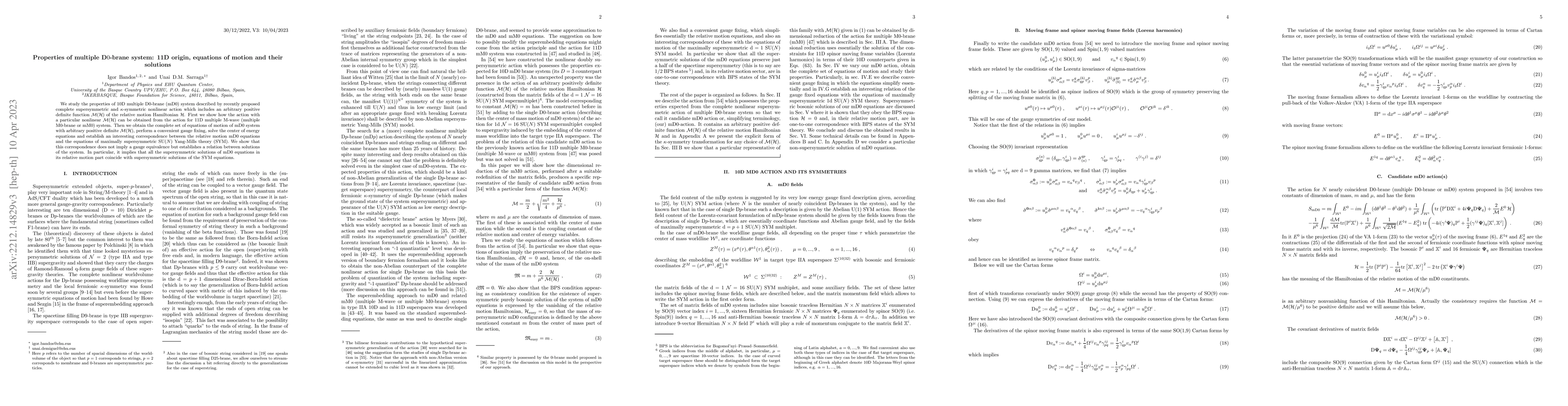 Thumbnail for Properties of multiple D0-brane system: 11D origin, equations of motion
  and their solutions