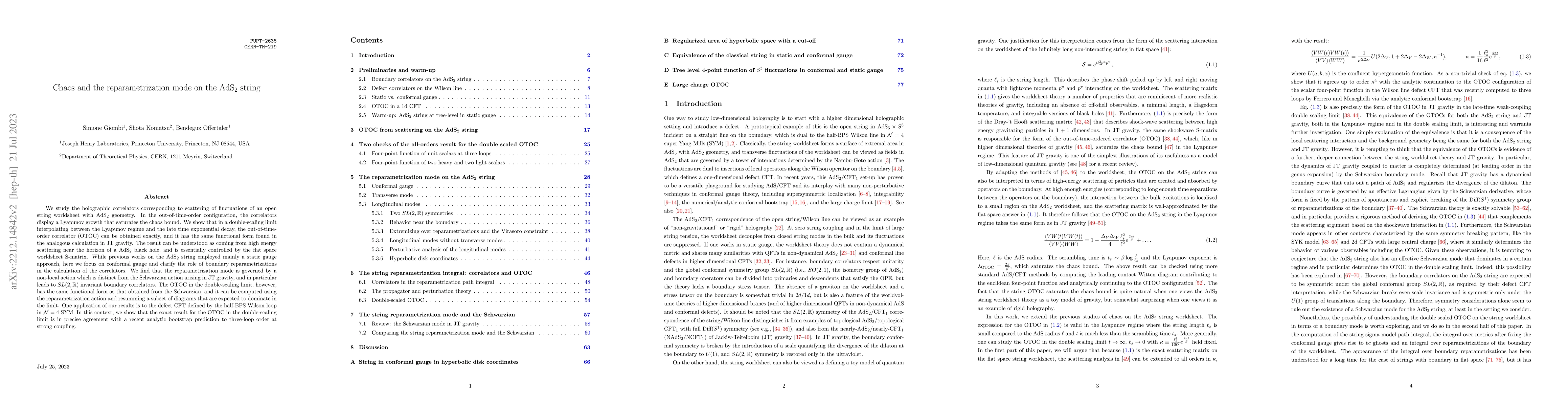 Thumbnail for Chaos and the reparametrization mode on the AdS$_2$ string