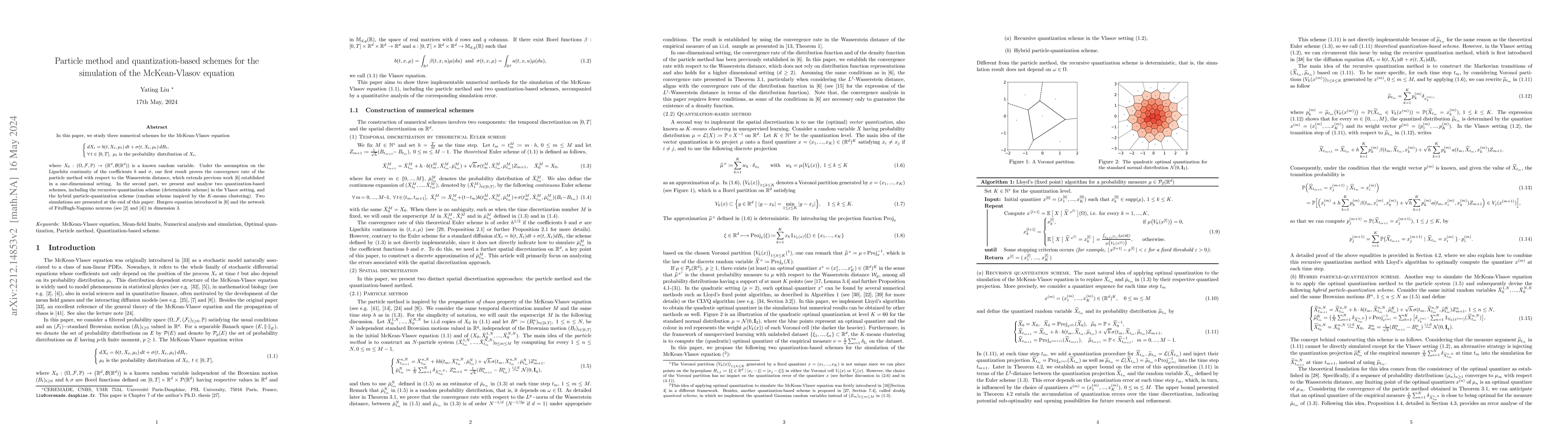 Thumbnail for Particle method and quantization-based schemes for the simulation of the
  McKean-Vlasov equation