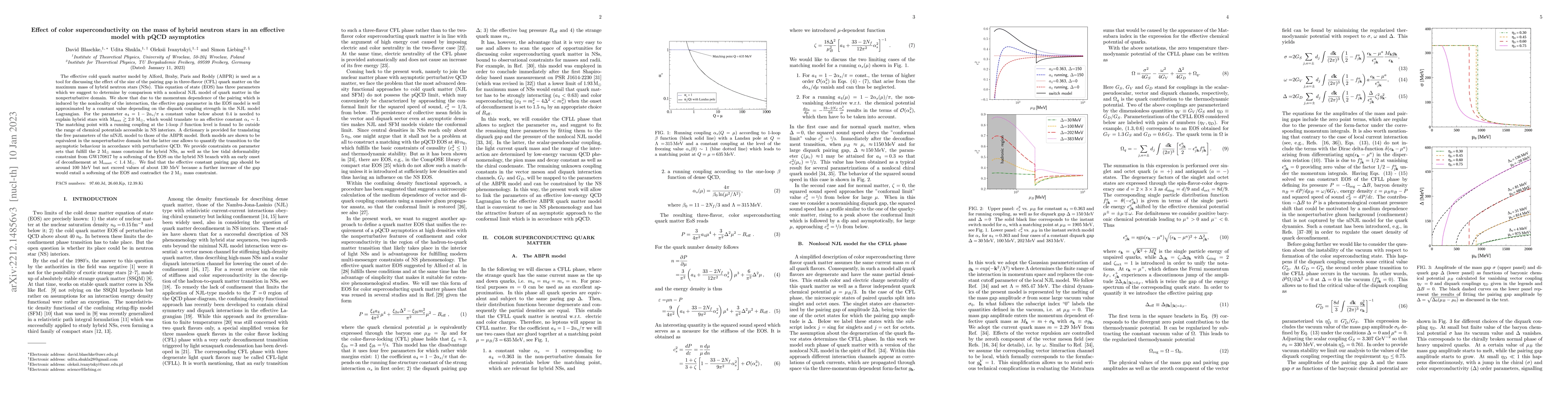 Thumbnail for Effect of color superconductivity on the mass of hybrid neutron stars in
  an effective model with pQCD asymptotics
