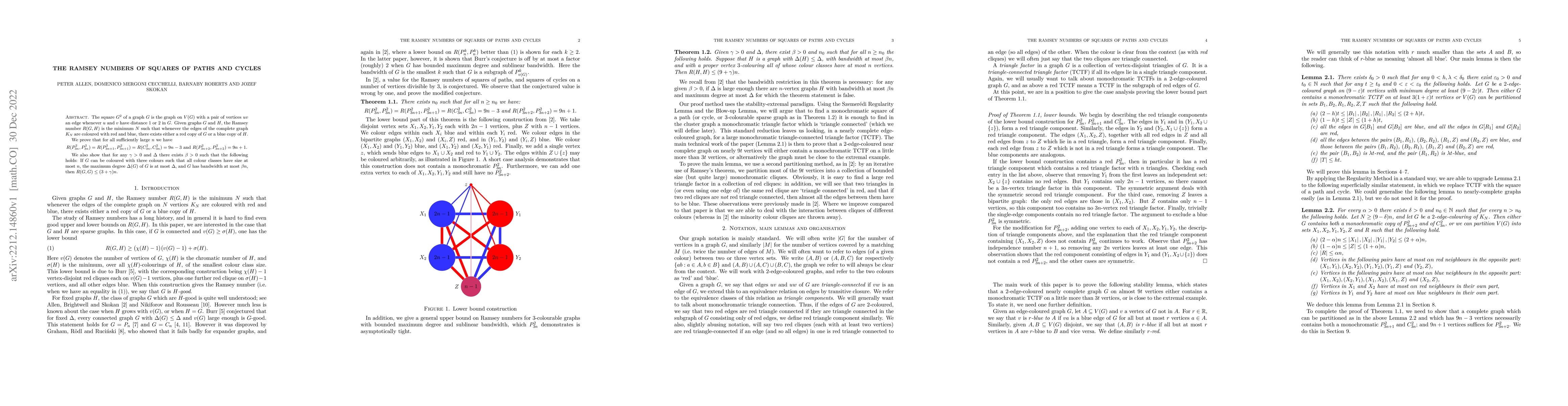 Thumbnail for The Ramsey numbers of squares of paths and cycles