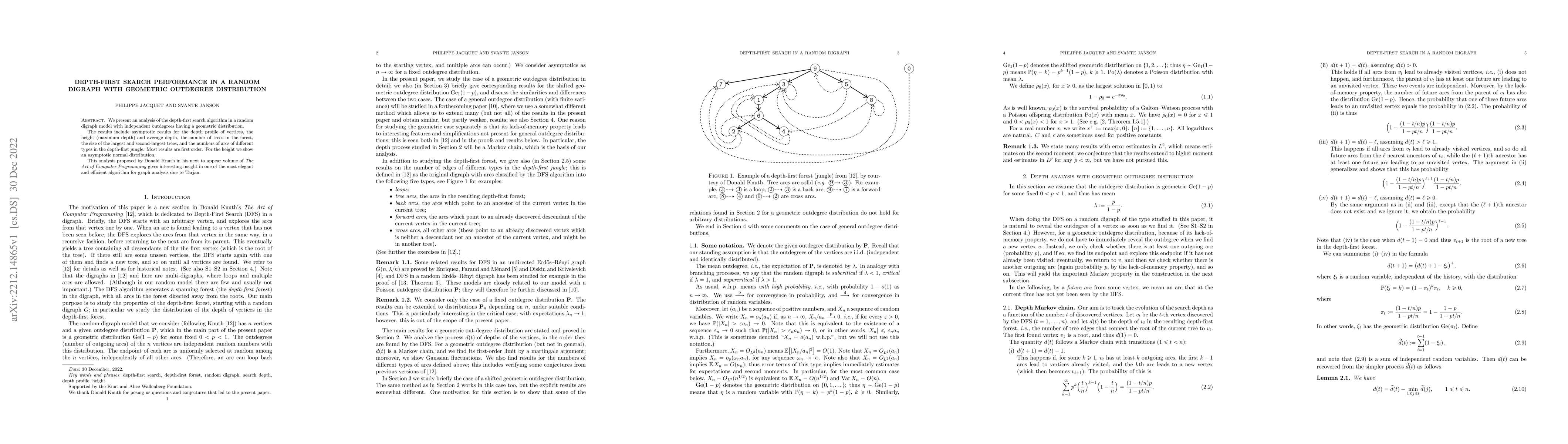 Thumbnail for Depth-First Search performance in a random digraph with geometric
  outdegree distribution