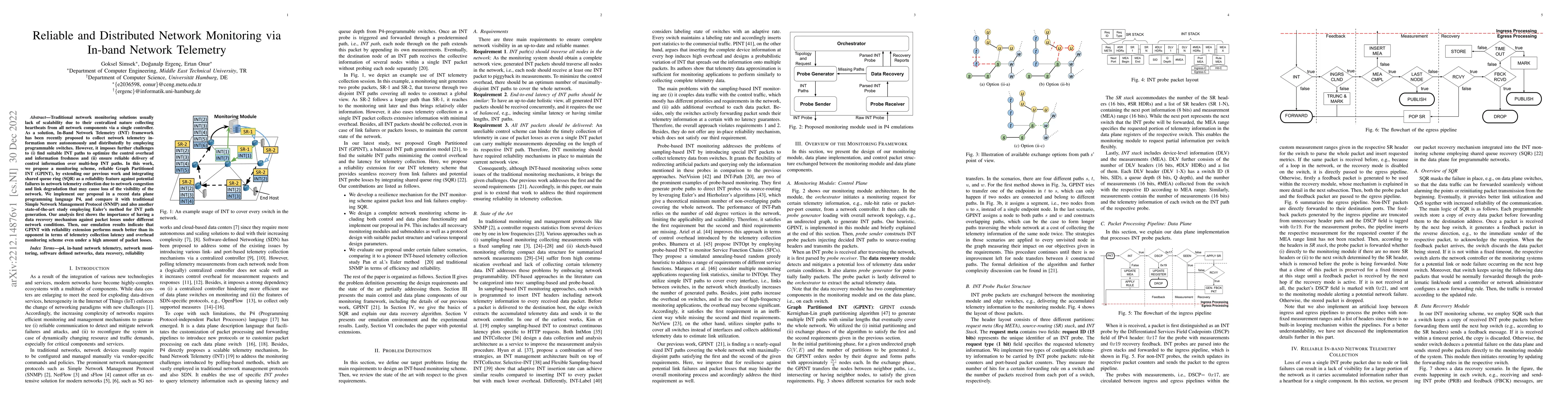 Thumbnail for Reliable and Distributed Network Monitoring via In-band Network
  Telemetry