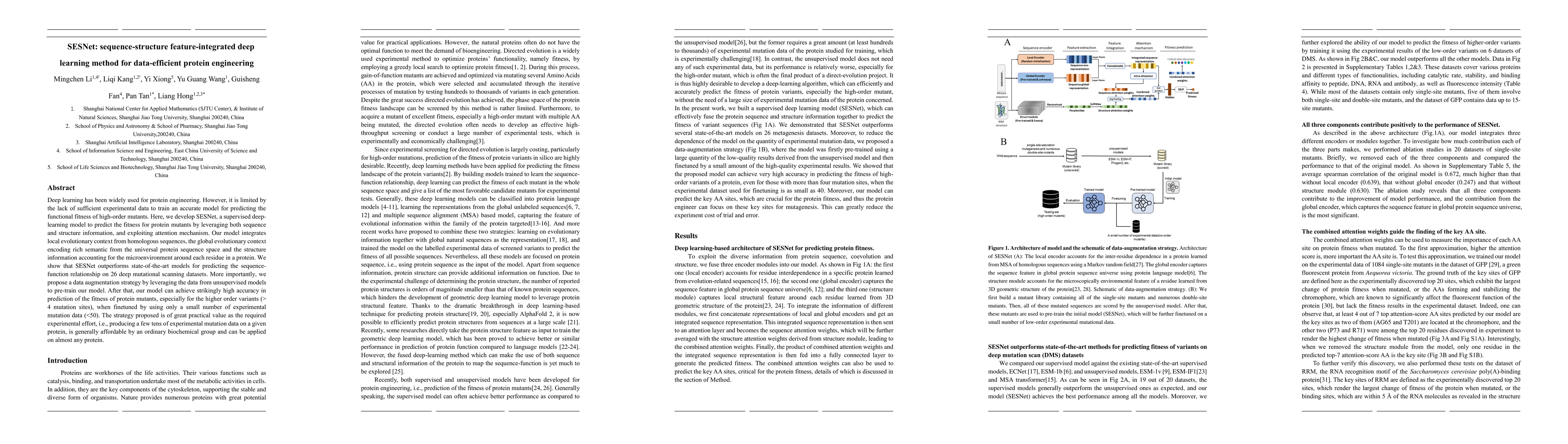 Thumbnail for SESNet: sequence-structure feature-integrated deep learning method for
  data-efficient protein engineering