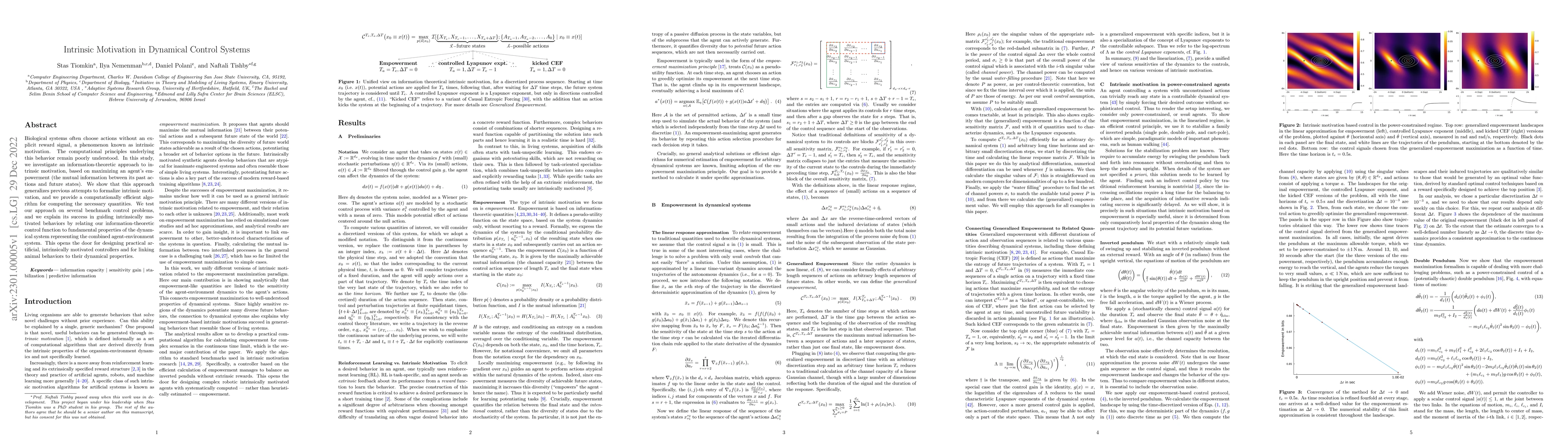 Thumbnail for Intrinsic Motivation in Dynamical Control Systems
