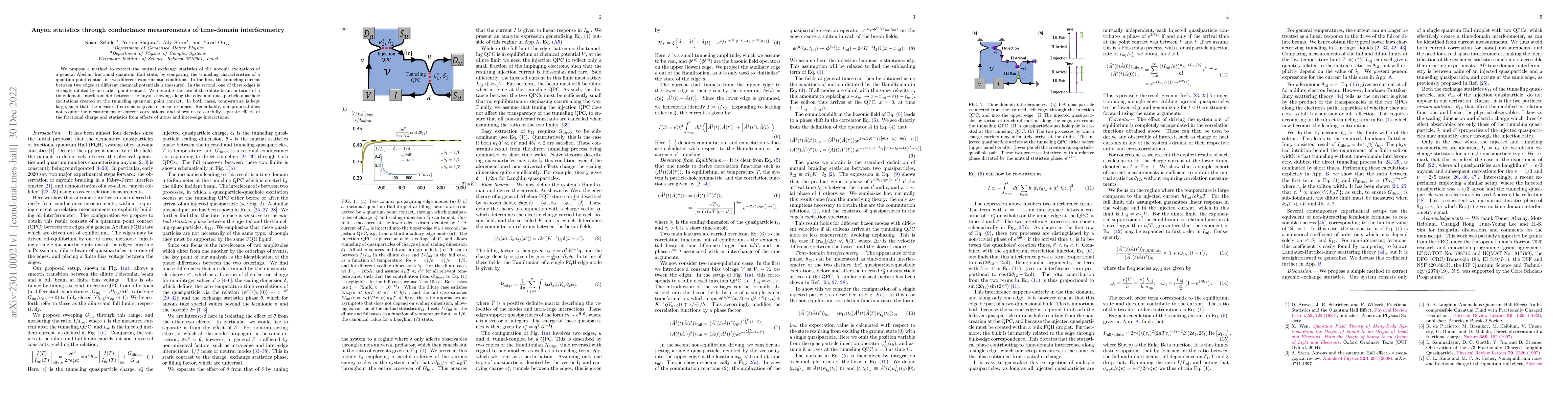 Thumbnail for Anyon statistics through conductance measurements of time-domain
  interferometry