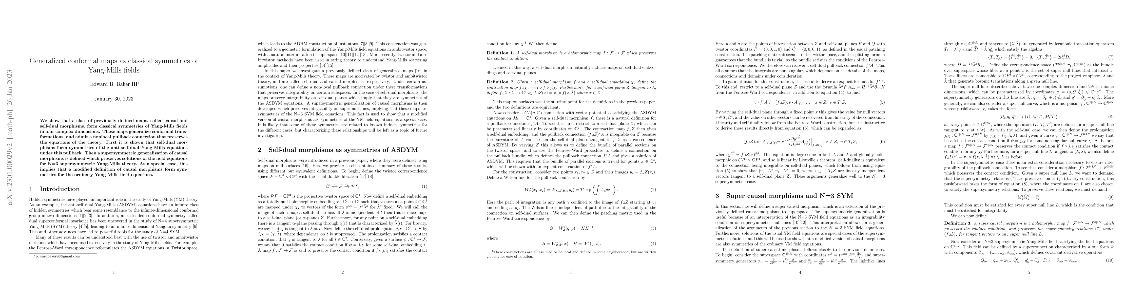Thumbnail for Generalized conformal maps as classical symmetries of Yang-Mills fields
