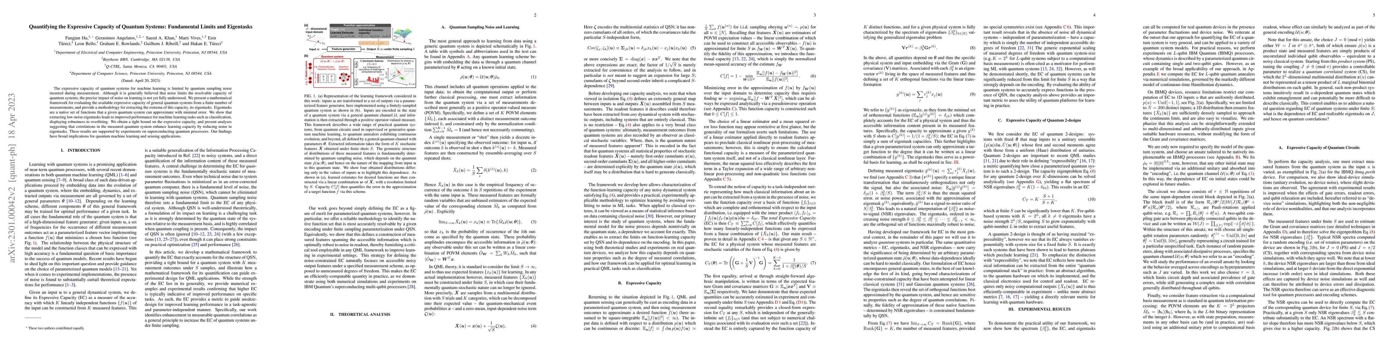 Thumbnail for Quantifying the Expressive Capacity of Quantum Systems: Fundamental
  Limits and Eigentasks